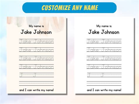 Custom Printable Kids Name Learn To Spell And Write Name Etsy