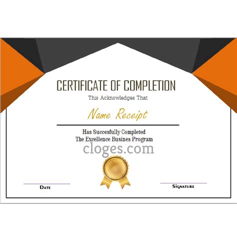 Free Editable Certificate Of Completion Template Word Free Printable
