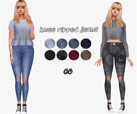 My Sims 4 Blog Knee Ripped Jeans By Pixelunivairse