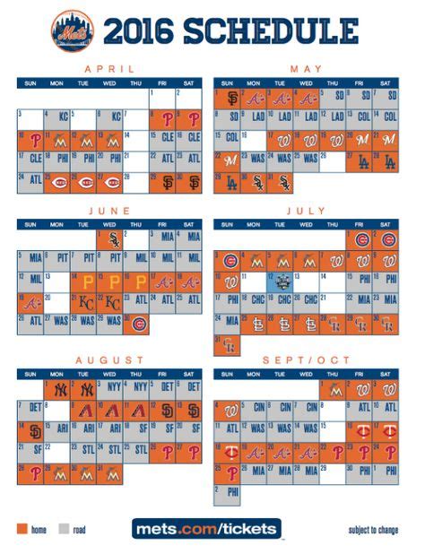 Mets Printable Schedule Printable Schedule