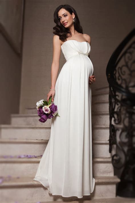 Brautkleider für schwangere sind dabei nicht mit typischer umstandsmode zu vergleichen. Günstig Elegantes A-Linie Trägerloses ivory Brautkleider ...