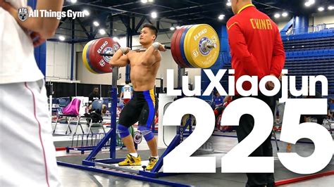 Lu Xiaojun Front Squats Up To 225kg X2 2015 World Weightlifting Championships Youtube