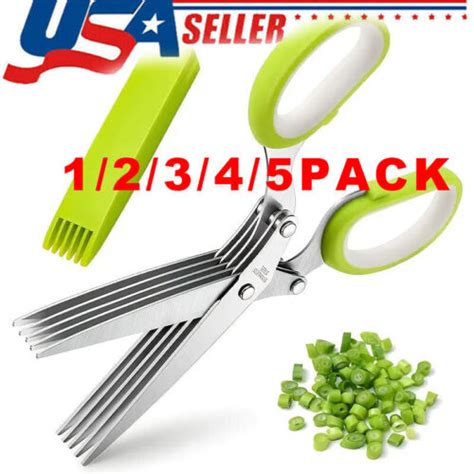 Herb Scissors Set With 5 Blades And Cover Multipurpose Kitchen