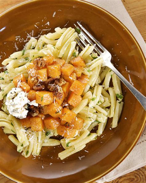 Pasta With Butternut Squash And Pecans Recipe And Video Martha Stewart
