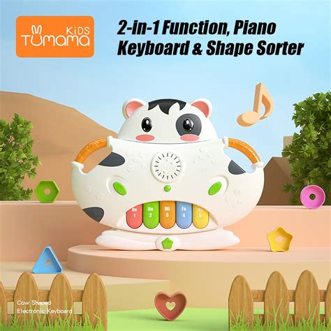 Tumama Baby Piano Musical Toy And Shape Sorter Blocks Toy 4 Modes 5