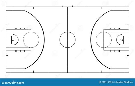 Diagramm Der Basketballplatz Vektorgrafik Isoliert Auf Weißem