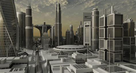 Sci Fi City 3D Model CGTrader