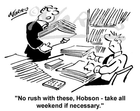Overworked Office Employee Cartoon Ref 1436bw Business Cartoons