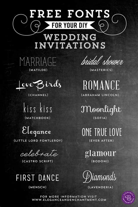 Fortunately, there are plenty of beautiful free invitation fonts for you to choose from. Free Fonts for DIY Wedding Invitations