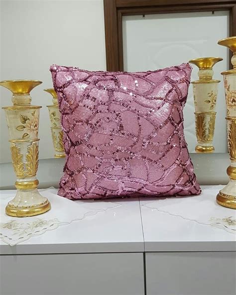 Pink Sequin Handmade Pillow Cover Glitter Pillowcase Decorative Throw