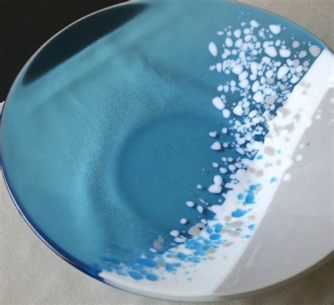 July 2015 Fused Glass Bowl Aqua White And Beige Niven Glass Originals Flickr