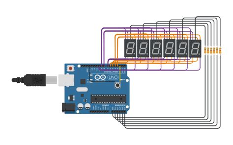 The 7 segment display is an arrangement of 7 leds and a separate led for the decimal place. Circuit design 6-Digit 7-Segment Display Clock | Tinkercad