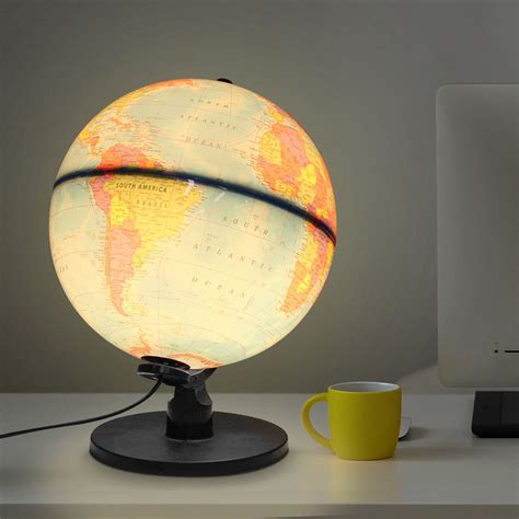 25cm 110v World Globe Night Light Geography Led Lamp Kids Bedroom Decor