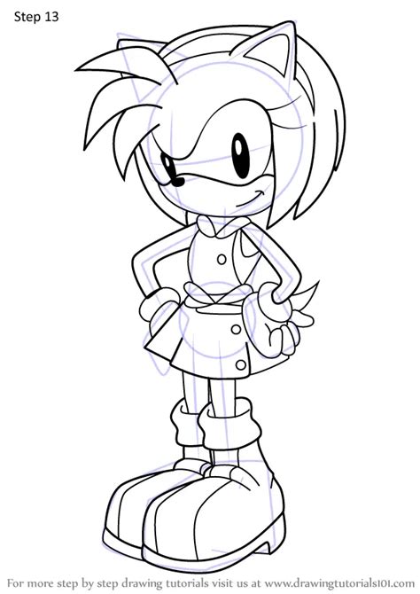 How To Draw Amy Rose From Sonic X Sonic X Step By Step