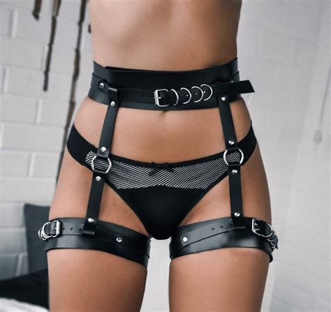leather body harness belts garter body bondage cage punk straps leg suspender women sexy