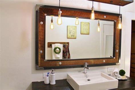 Rustic Industrial Mirror Frame Reclaimed Barn Wood And Raw Etsy In 2021