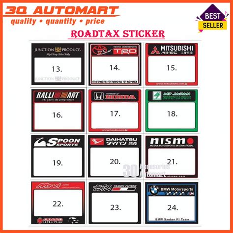 Sticker oem car road tax sticker abs body stickers for indoor and outdoor letter zxy yes sgs rohs and ul label any size is ok. Universal Car Road Tax Driver Roadtax Sticker | Shopee ...