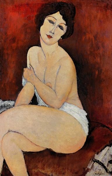 Amedeo Modigliani Large Seated Nude Oil On Canvas