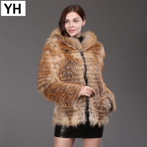 2018 New Fashion Women Real Fox Fur Coat 100 Real Natural Hooded Fox