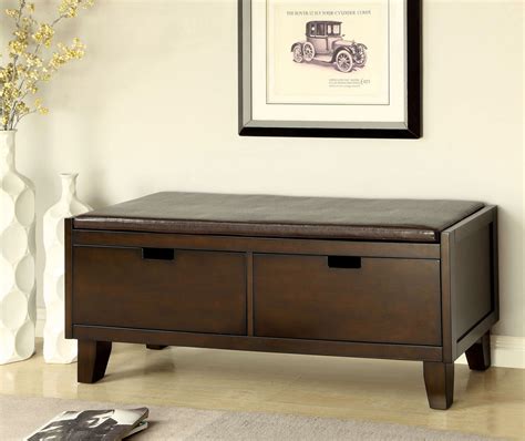 Hebron 2 Drawer Storage Bench From Furniture Of America