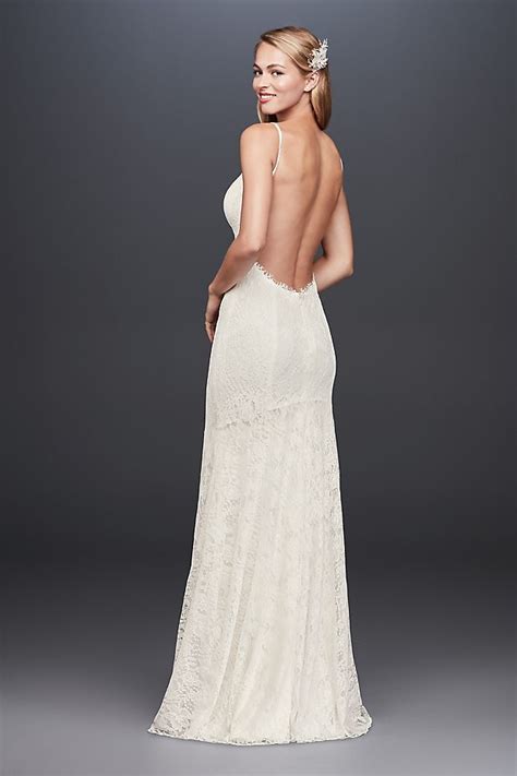 Soft Lace Sheath Wedding Dress With Low Back Davids Bridal Sheath