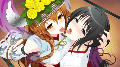 Lesbians Axanael Kissing Anime Girls Anime X Wallpaper Wallhaven Cc