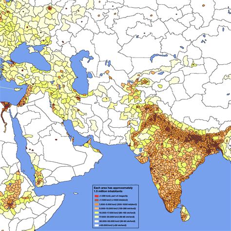 Westsouth Asia Population Density Absolute Amount Of 15 Million Per