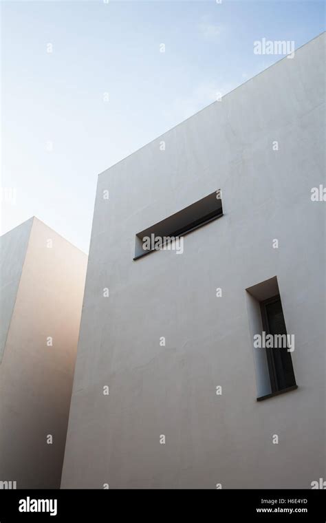 Abstract Architecture Fragment White Walls With Small Rectangle
