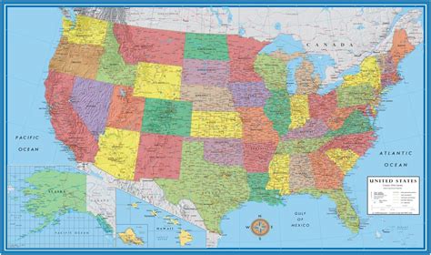 Buy 24x36 United States Usa Classic Elite Wall Map Mural Poster