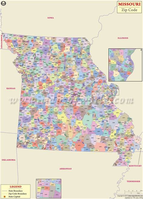 Missouri Zip Codes Map List Counties And Cities
