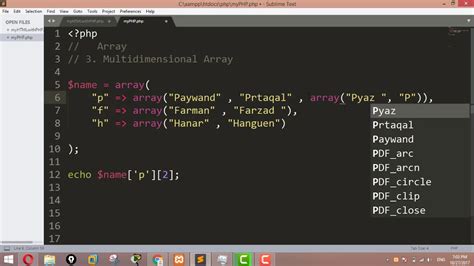 In this case it could be for example: PHP Tutorials for Beginners 52 - What are Multidimensional ...