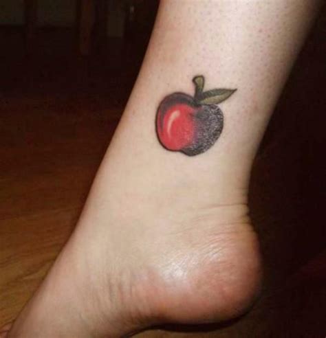 Apple Tattoo On Ankle Apple Tattoo Pattern Tattoo Teacher Tattoos