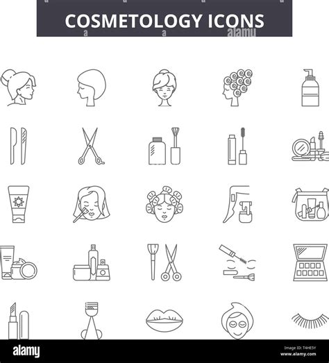 Cosmetology Line Icons Signs Set Vector Cosmetology Outline Concept