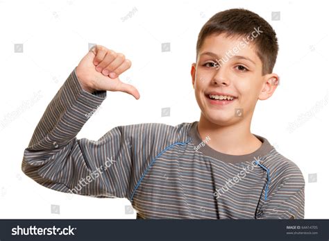 Boy Pointing Himself Isolated On White Stock Photo 64414705 Shutterstock