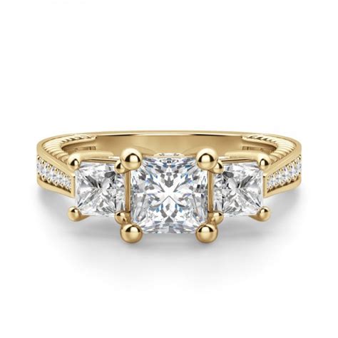 Diamond Nexus Sage Three Stone Princess Cut Engagement Ring Debby
