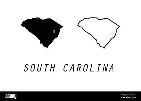 South Carolina Map Outline State Vector Illustration Stock Vector Image