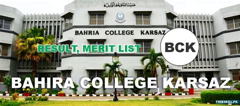 Bahria College Karsaz Result 2024 Merit List Freeskill