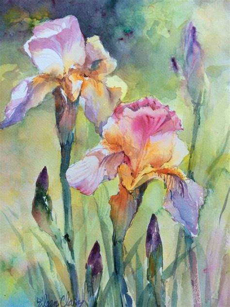 Pin By Laura Campbell On Eileen Clary Fine Art Iris Painting Floral