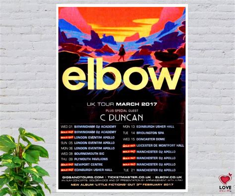 elbow little fictions 2017 uk tour music concert poster print canvas print birthday t for
