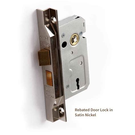 Rebated Door Lock In Satin Nickel Door Handles Locks And Hinges