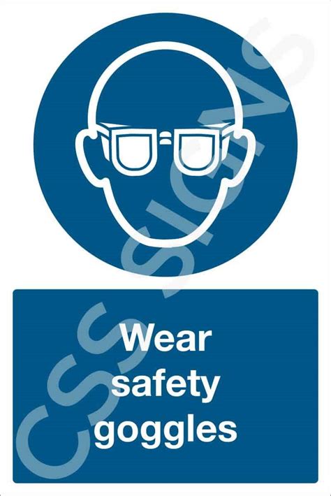 wear safety goggles sign sign shop ireland css signs