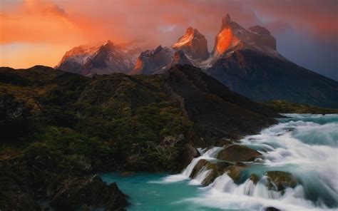 Nature Landscape Mountains Patagonia Chile River Rocks Long