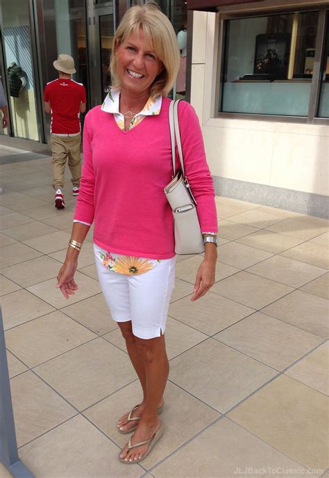 How To Style Slim Fitting Shorts White With Polished Brights Fashion Over 40 Fashion Over 50