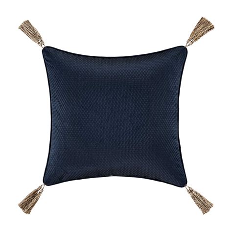 Giardino 18 Square Embellished Decorative Throw Pillow In Royal Blue