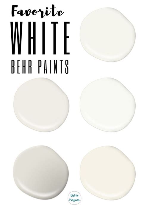 In fact, selecting the best white paint for your space can be more difficult than any other color choice. Favorite Behr White Paint Colors - List in Progress