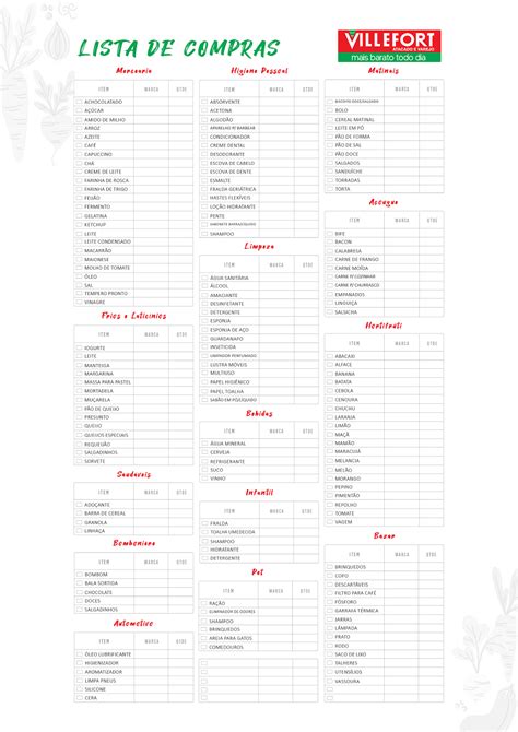 Lista De Compras Villefort
