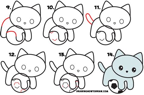 Then you'll love this cute sleeping kitty drawing lesson. How to Draw a Cute Kitten Playing on a Soccer Ball Easy ...