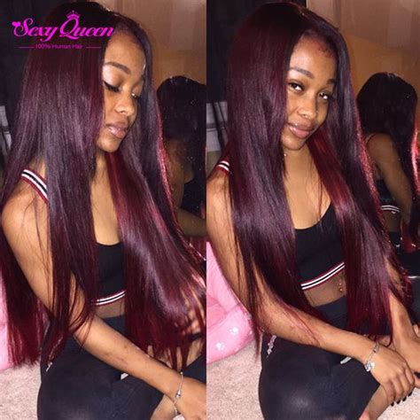 Red Brazilian Hair 4 Bundles With Closure Ombre Brazilian Hair Closure
