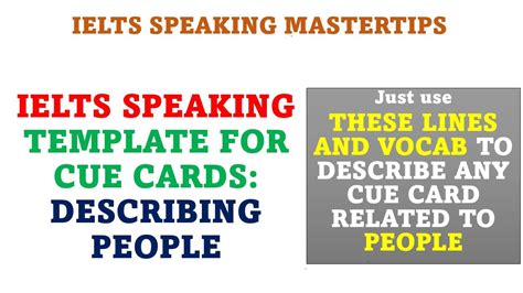 Ielts Speaking Master Template For Cue Cards Related To People Jumbo Cue Card September