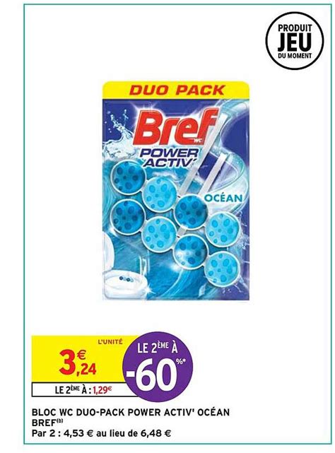 Promo Bloc Wc Duo Pack Power Activ Océan Bref Chez Intermarché Hyper